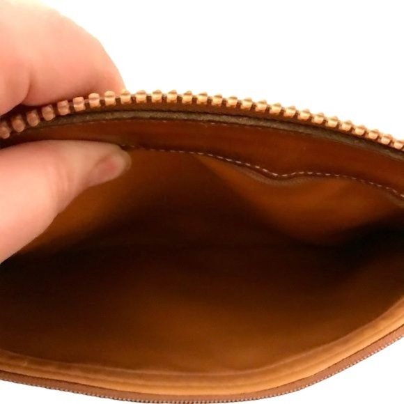 Vintage Dooney & Bourke Two Tone Brown Leather Satchel Bag - Picture 7 of 14